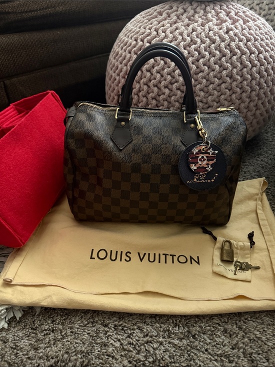 Louis Vuitton Handbags - Louis Vuitton Brown Damier Canvas Speedy 30 Satchel with organizer w/base shaper